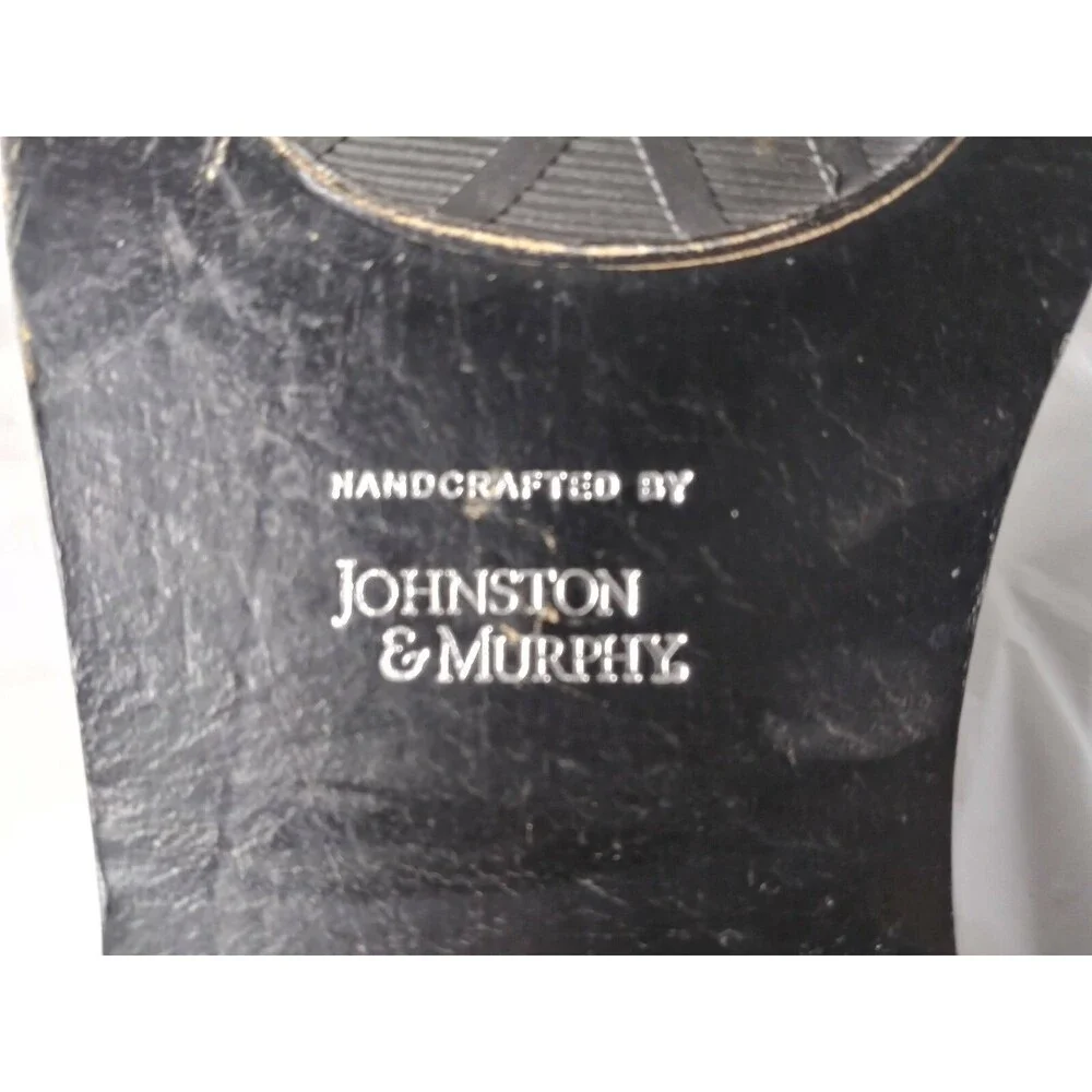 Johnston & Murphy Black Leather Shoes Men's Size 11 M Handcrafted in Italy